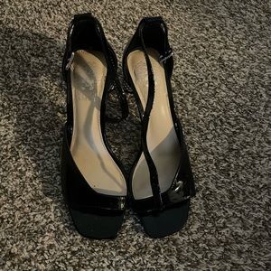 Black ankle strap heels